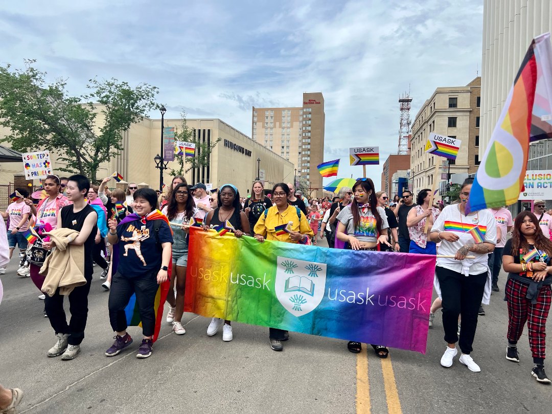 USask group marches in the Saskatoon Pride Parade.